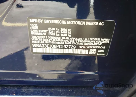 2023 BMW 760 I xDrive from USA, damaged, VIN WBA33EJ06PCL92729